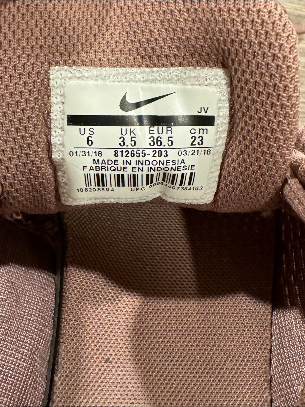 Nike Women’s Running Sneakers - Mauve/Rose Size 6 - Picture 7 of 9